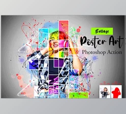 Download Collage Poster Art Photoshop Action Creative Market – 12768020