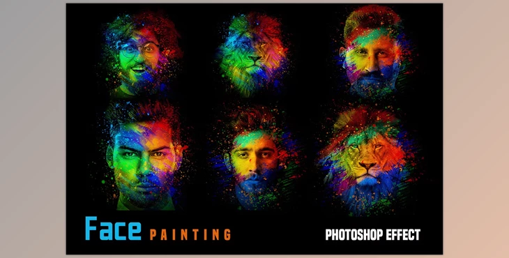 Download Face Painting Photoshop Effect Creative Market - 10273342