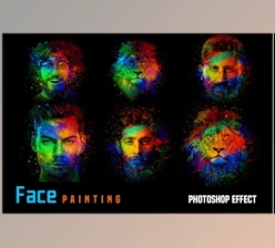 Download Face Painting Photoshop Effect Creative Market - 10273342
