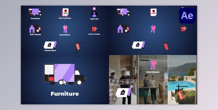 Download Real Estate Business Icons And Titles for After Effects (Videohive 52491176) - AE Project