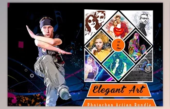Download Elegant <span class='badge badge-warning'>Art</span> Photoshop <span class='badge badge-warning'>Action</span> Bundle Creative Market – 12709885