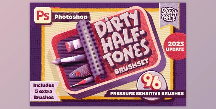 Download Dirty Halftones Photoshop Brush Set Creative Market – 12698601