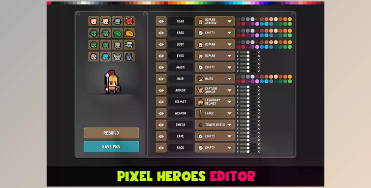Download Unity 2D Pixel Heroes: Fantasy Editor v2.7