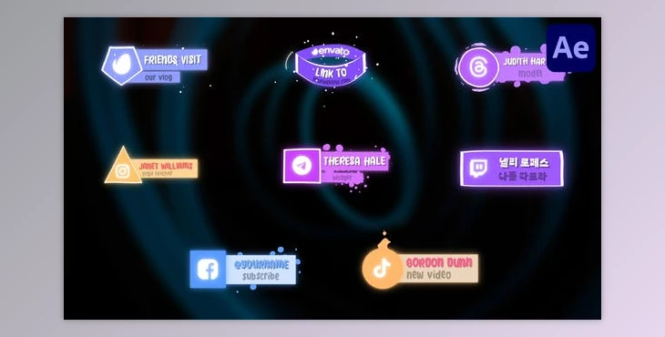 Download Social Media Liquid Lower Thirds for After Effects (Videohive 52589536) - AE Project