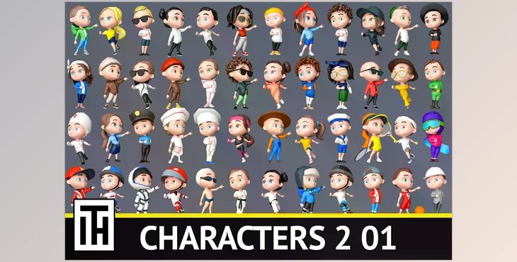 Download Unity 3D-Models Characters 2 01 v1.0