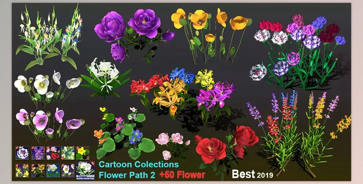 Download Unity 3D-Models Cartoon Colections Flower Path 2 v1.1