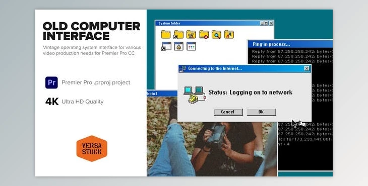 Download Old Computer Dial Up Interface 4K (Videohive 52201785) - PR Project