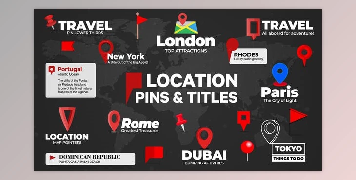 Download Location Pins and Text (Videohive 52412541) - AE Project