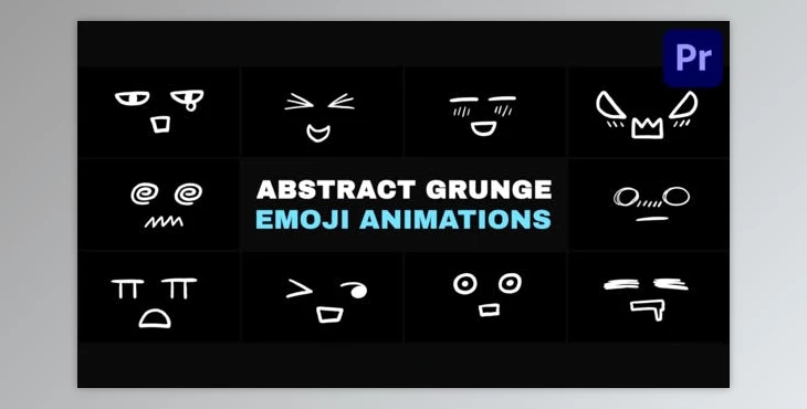 Download Abstract Grunge Scribble Emoji Animations | Premiere Pro MOGRT (Videohive 52279664)