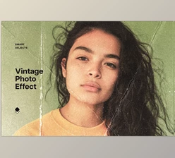 Download Vintage Crumpled Paper Photo Effect - 244564577