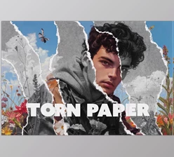 Download Mixed Torn Paper Photo Effect - 273595224