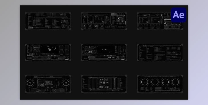 Download Hud Large Screens for After Effects (Videohive 52680718) - AE Project