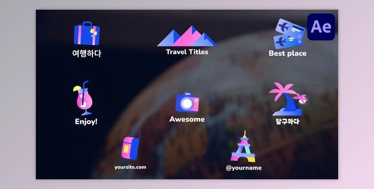 Download Travel Icons And Titles for After Effects (Videohive 52699034) - AE Project