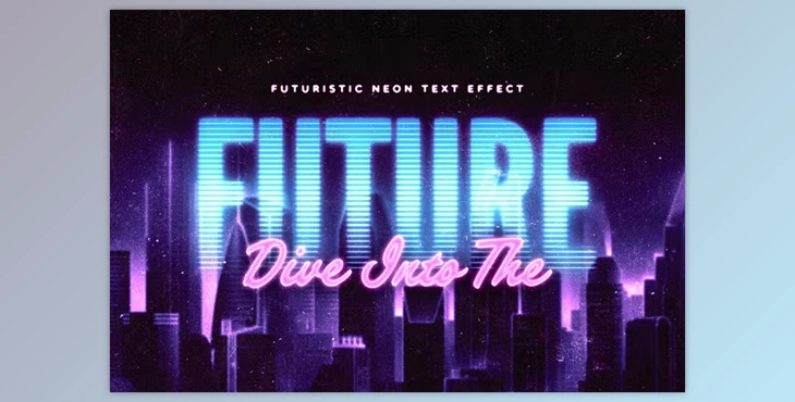 Download Futuristic Neon Text Effect - 278460990