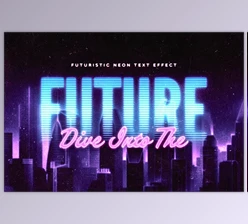 Download Futuristic Neon Text Effect - 278460990