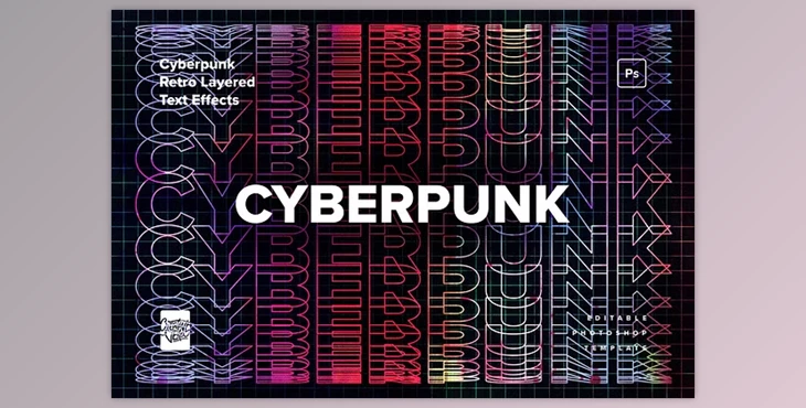 Download Cyberpunk Retro Layered Text Effects - 278318011