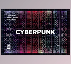 Download Cyberpunk Retro Layered Text Effects - 278318011