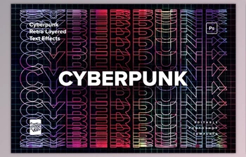 Download Cyberpunk <span class='badge badge-warning'>Retro</span> Layered Text Effects - 278318011