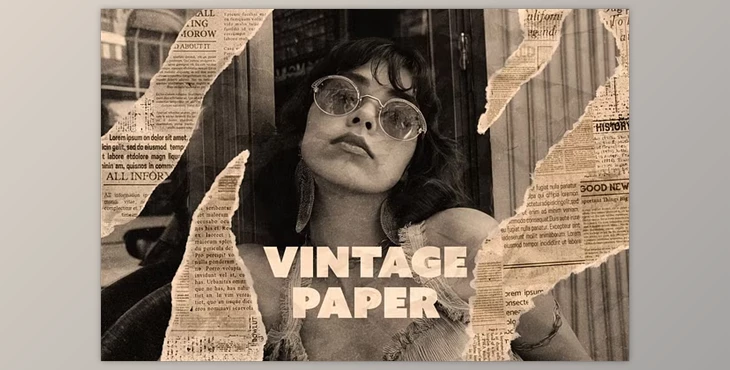 Download Retro Ripped Paper Photo Effect - 273595579
