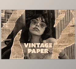 Download Retro Ripped Paper Photo Effect - 273595579