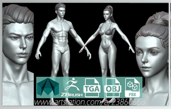 Download Artstation – <span class='badge badge-warning'>Fantasy</span> Female and Male Body