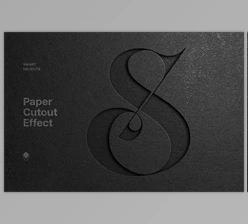 Download Dark Cutout Paper Mockup - 256624272