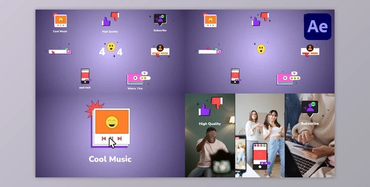 Download Internet Browser Interface Icons And Titles for After Effects (Videohive 52490612) - AE Project