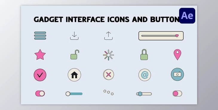 Download Gadget Interface Icons And Buttons for After Effects (Videohive 52508588) - AE Project