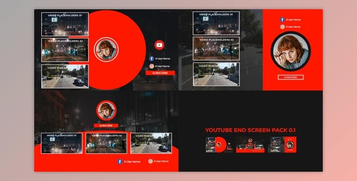Download Youtube End Screens Pack V3 (Videohive 52592385)