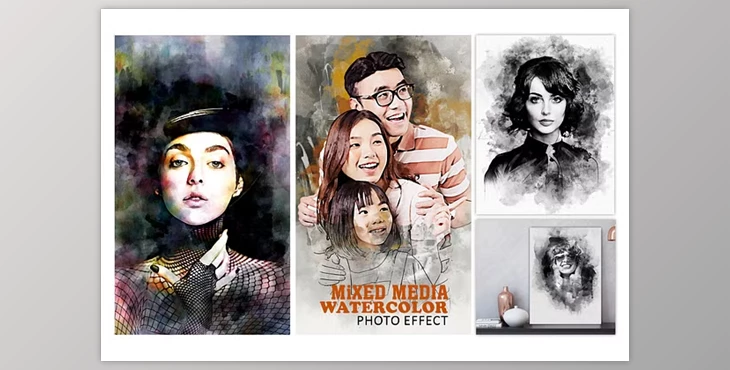 Download Portrait Painting Watercolor Photo Effect - 279156430