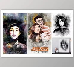 Download Portrait Painting Watercolor Photo Effect - 279156430