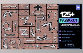 Download 125+ Paper Cut Hand Drawn <span class='badge badge-warning'>Arrows</span> (Videohive 52789547) - AE Project