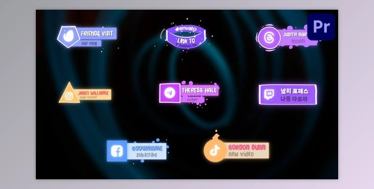 Download Social Media Liquid Lower Thirds for Premiere Pro (Videohive 52634395)