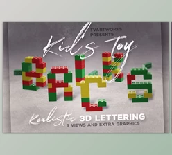 Download Toy Bricks 3D Lettering CreativeMarket - 3828851