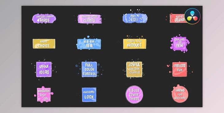 Download Cartoon Lower Thirds | DaVinci Resolve (Videohive 52467422)