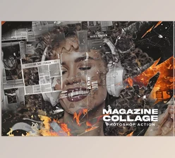 Download Magazine Collage Photoshop Action - 279643086
