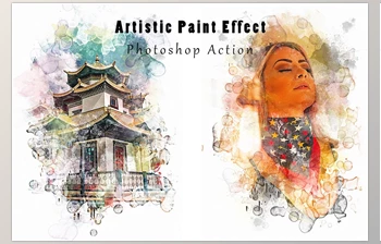 Download Artistic Paint Effect <span class='badge badge-warning'>Photoshop</span> Action Creative Market - 8455109