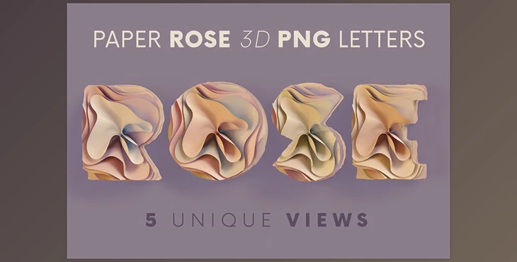 Download Paper Rose – 3D Lettering Creative Market - 7810487