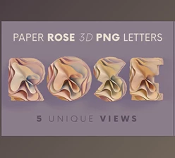 Download Paper Rose – 3D Lettering Creative Market - 7810487
