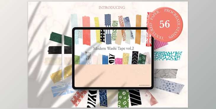 Download Modern Washi Tape Vol2 for Procreate Creative Market - 4769036