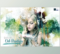 Download Watercolor Oil Painting – PS Action Creative Market - 7090408