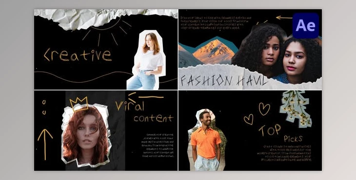 Download Creative Crumbled Paper Slides for After Effects (Videohive 53181287) - AE Project