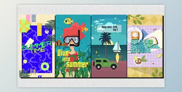 Download Summer Pixel Art Stories (Videohive 52742556)