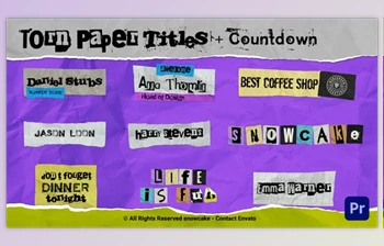 Download Torn Paper Titles For <span class='badge badge-warning'>Premiere</span> <span class='badge badge-warning'>Pro</span> (Videohive 52733729)