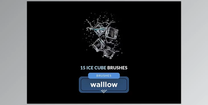 Download Ice cubes : 15 Photoshop brushes - 279642304