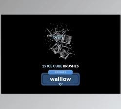 Download Ice cubes : 15 Photoshop brushes - 279642304