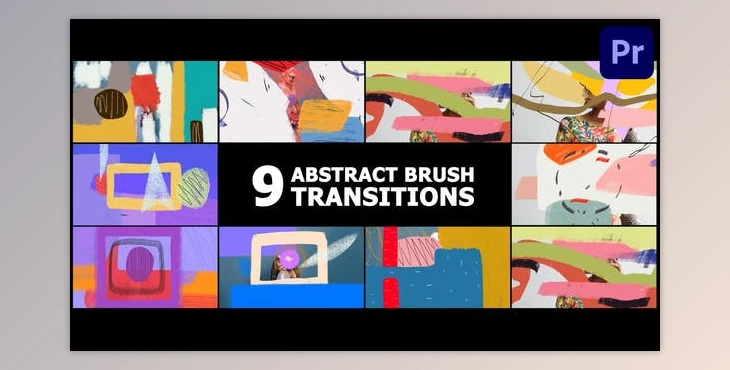 Download Abstract Brush Transitions | Premiere Pro MOGRT (Videohive 53312856)
