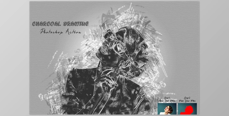 Download Charcoal Drawing Photoshop Action CreativeMarket - 7436787
