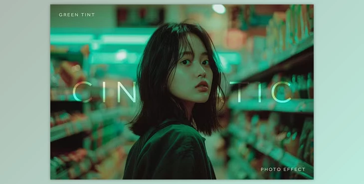 Download Cinematic Green Tint Photo Effect - 256624339