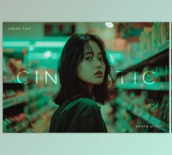 Download Cinematic Green Tint Photo Effect - 256624339